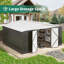 14 Ft. W x 12 Ft. D Outdoor Metal Storage Shed with Reinforced Steel Frame And Lockable Doors-121429072
