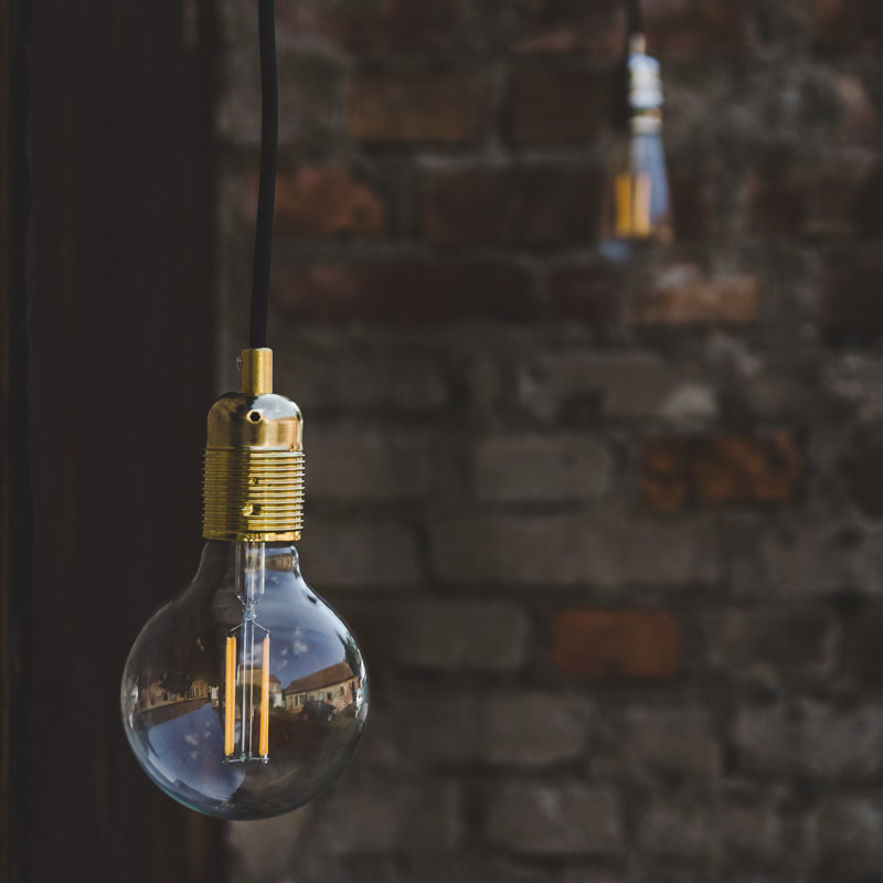 Rona 2 - Light Bulb Pendant, 507cm H x 7cm W x 4cm D, Brass