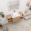 Meuble-lavabo mural 48 po avec lavabo vasque en céramique et 2 tablettes de rangement, porte à fermeture en douceur