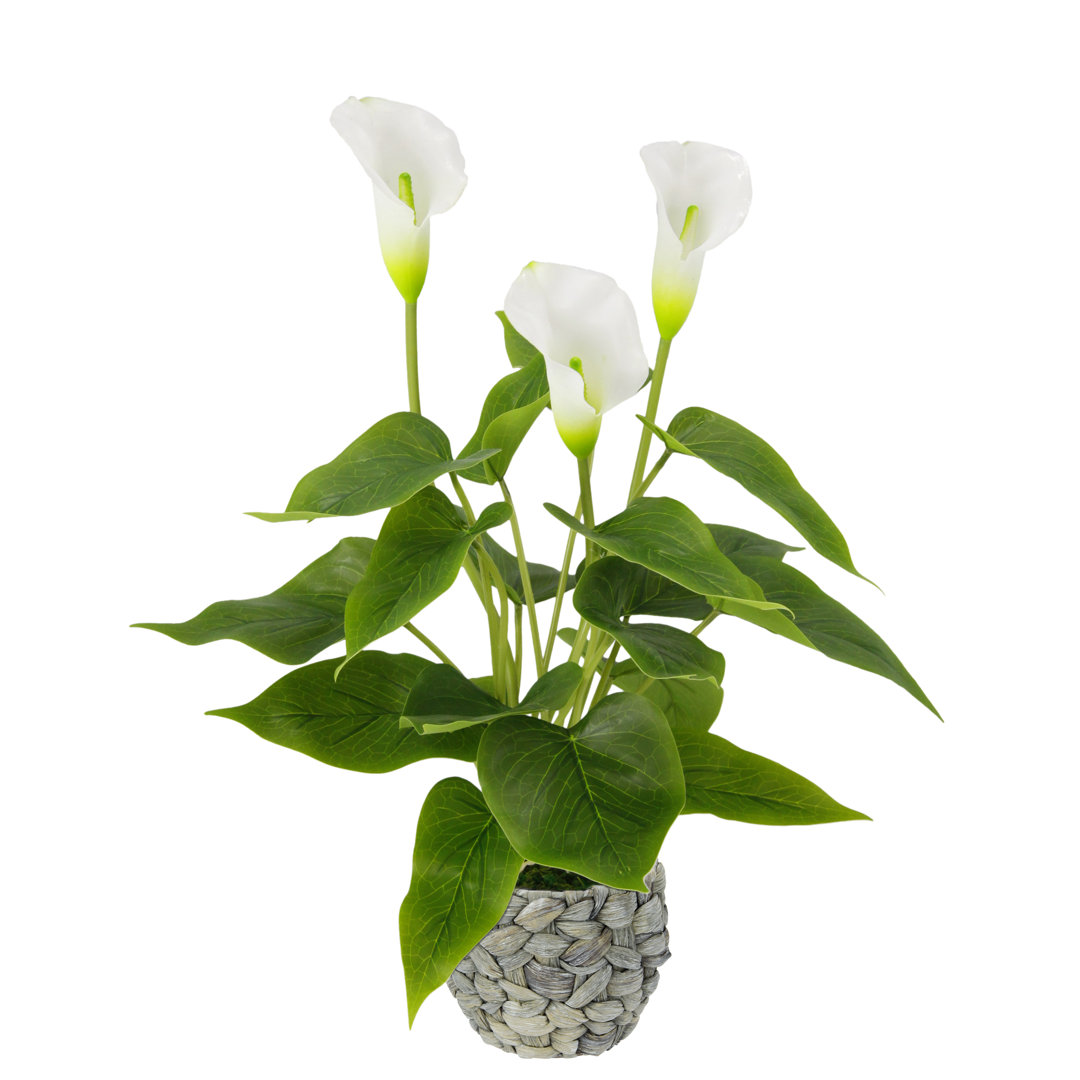 Kunstblume Calla Blumenarrangement im Korb