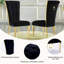 Chaise d'appoint rembourrée en velours noir Hrithika