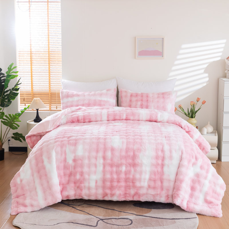 Ensemble d'édredon Fluffy 3 pièces - édredon toutes saisons de luxe avec deux taies d'oreiller