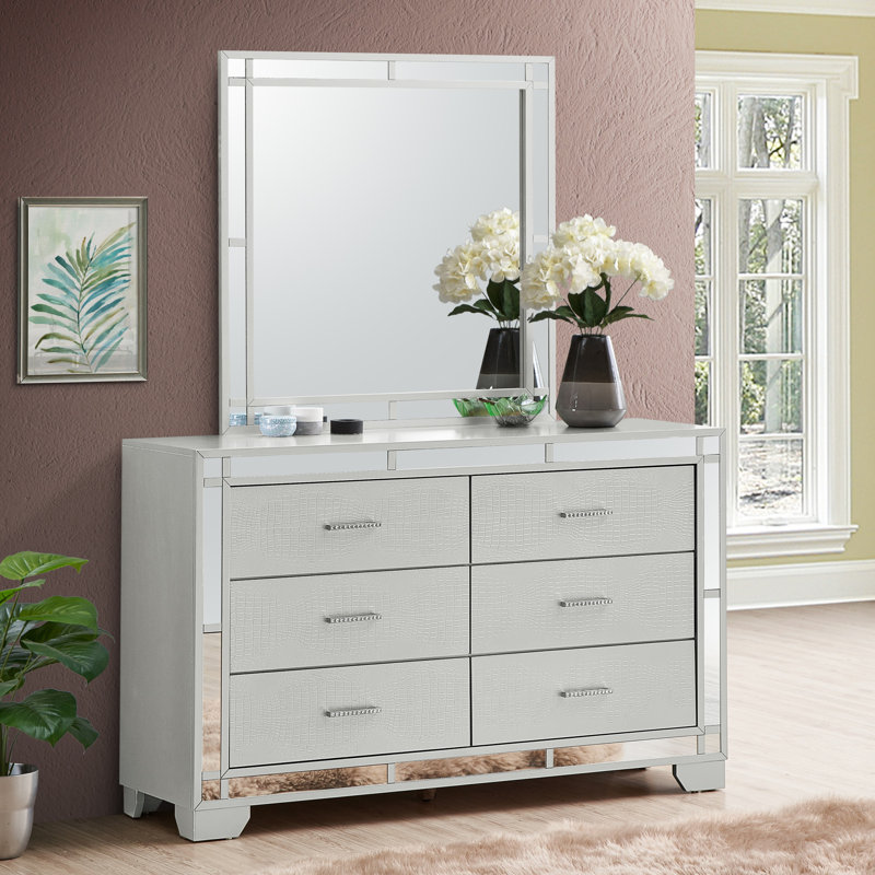 Commode, champagne argenté