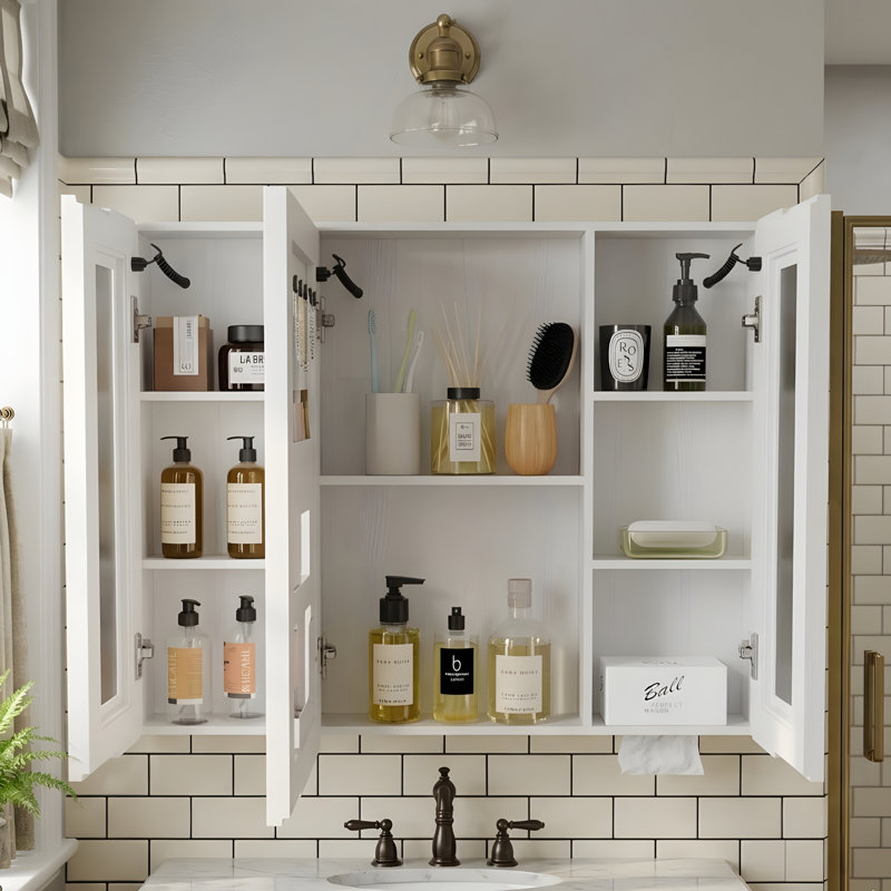Pharmacie à DEL pour salle de bain, lumière blanche à une couleur