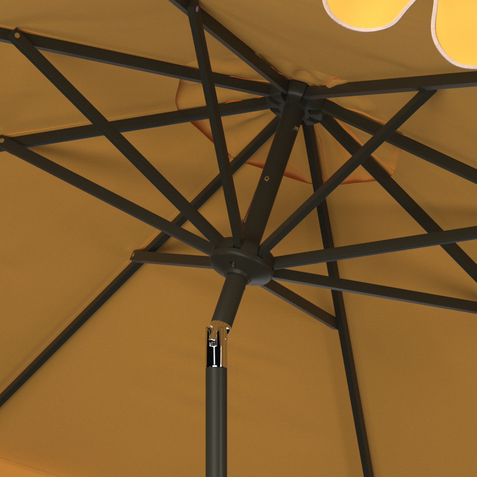 Teo 130'' Outdoor Umbrella, Yelow/White