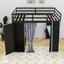 Lit mezzanine double en bois avec poste de travail intégré, garde-robe et éclairage personnalisable-1916126182