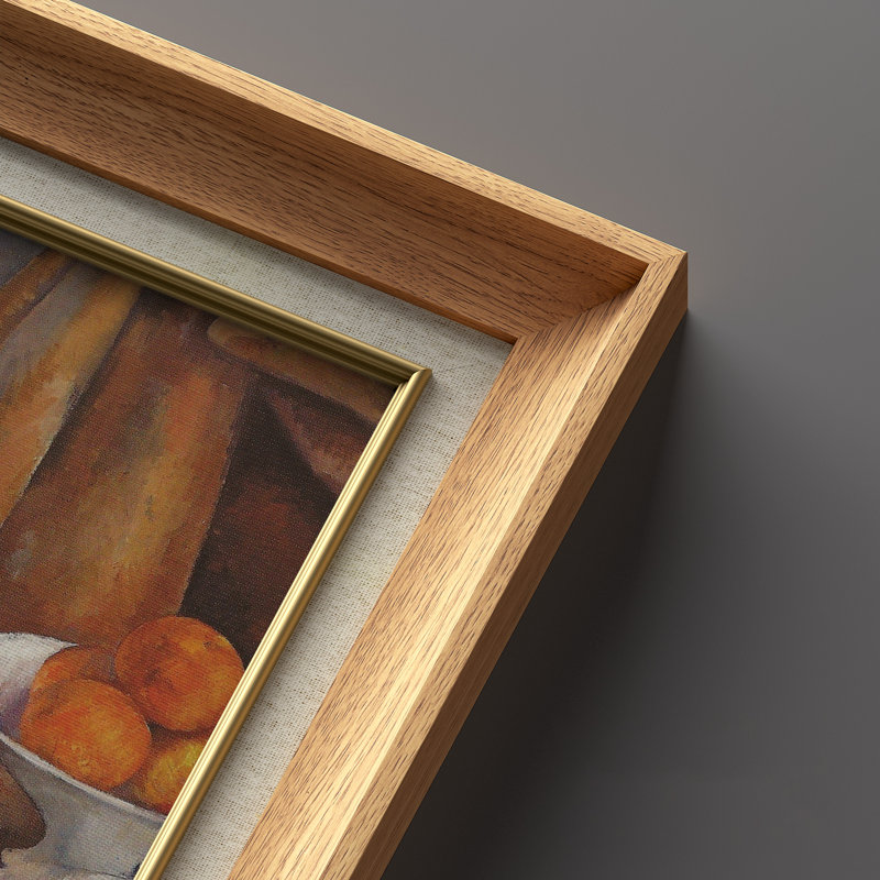«Cezanne Style Fruit Still Life Table Arrangement Classic», ensemble de 2 reproductions d'art encadrées de qualité supérieure sur papier
