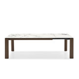 Omnia Extendable Table with Rectangular Top and Wooden Legs