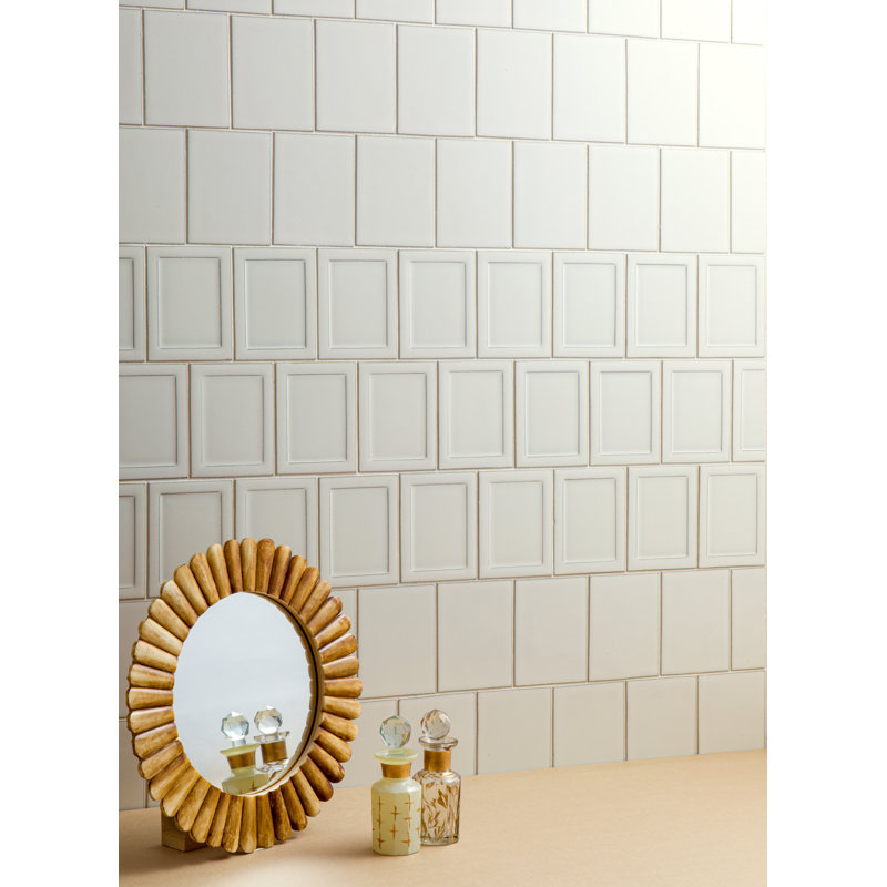 Cuadro 9" x 14" Matte Porcelain Decorative Accent Tile, White