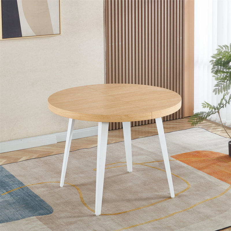 Versatile Extendable Table Suitable for Dining, Office, and Coffee Use with Metal Legs and MDF Top, Oak, Oak