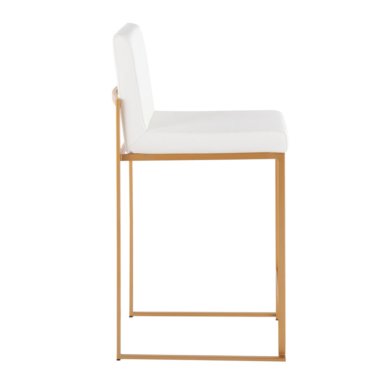 Tabourets de comptoir en similicuir avec dossier haut et structure en acier - ensemble de 2 | Idée de cadeau, 3