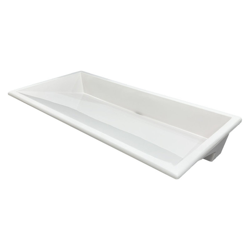 Marble-Lite 30" Undermount Ramp Bathroom Sink, White Gloss