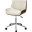 Chaise de bureau pivotante écru et noyer
