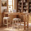 Table de bar rectangulaire mince de 160 cm en bois massif pour bar à domicile.