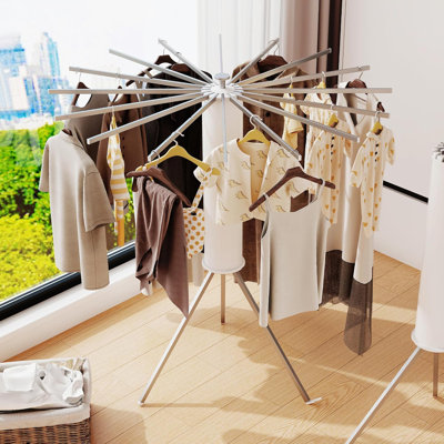 Séchoir à vêtements, séchoir à vêtements, séchoir à linge, plancher, 16 poteaux en aluminium