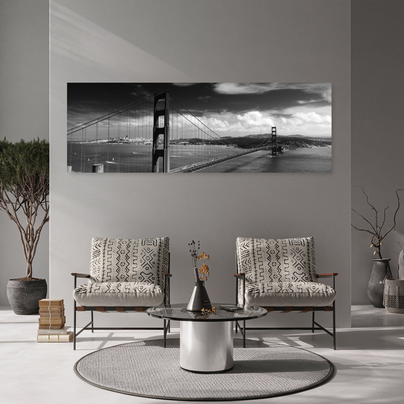 Bridge Over A River Golden Gate Bridge San Francisco California USA by Mark Denton - Wrapped Canvas Panoramic Print