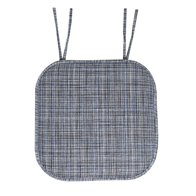 Coussin de chaise antidérapant en mousse à mémoire de forme 16 po x 16 po Aria, Paquet de 4, Bleu et noir