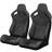2PC New Universal Bucket Racing Seats Black Stitch Black PVC Leather Reclinable Carbon Look Leather Back With Adjustor Slider(Not Including Seat Bracket ) 1 Box Of 2 Pieces