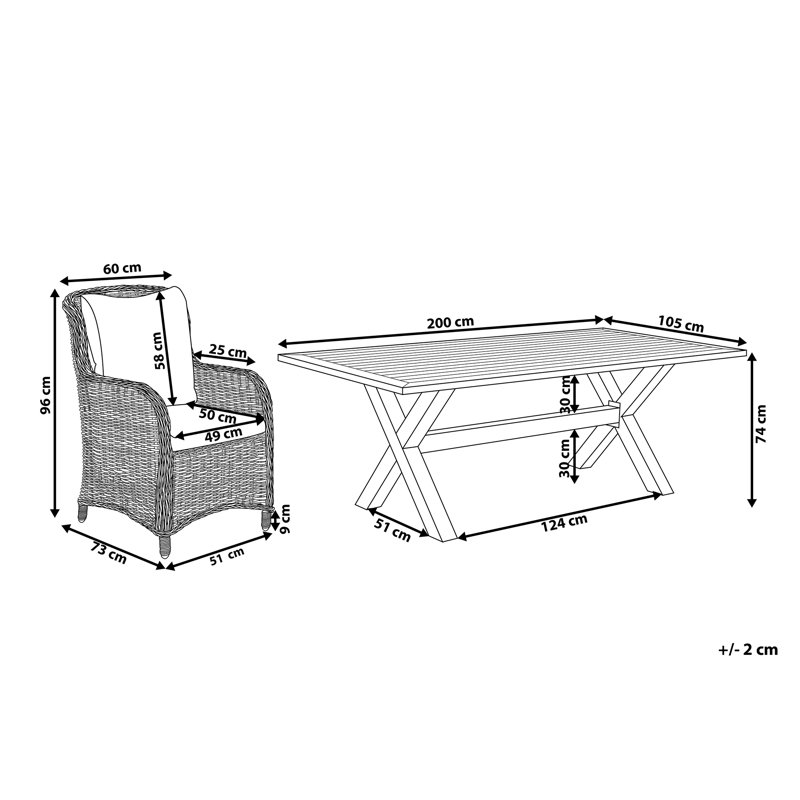 Dibella 6 Seater Dining Set with Cushions