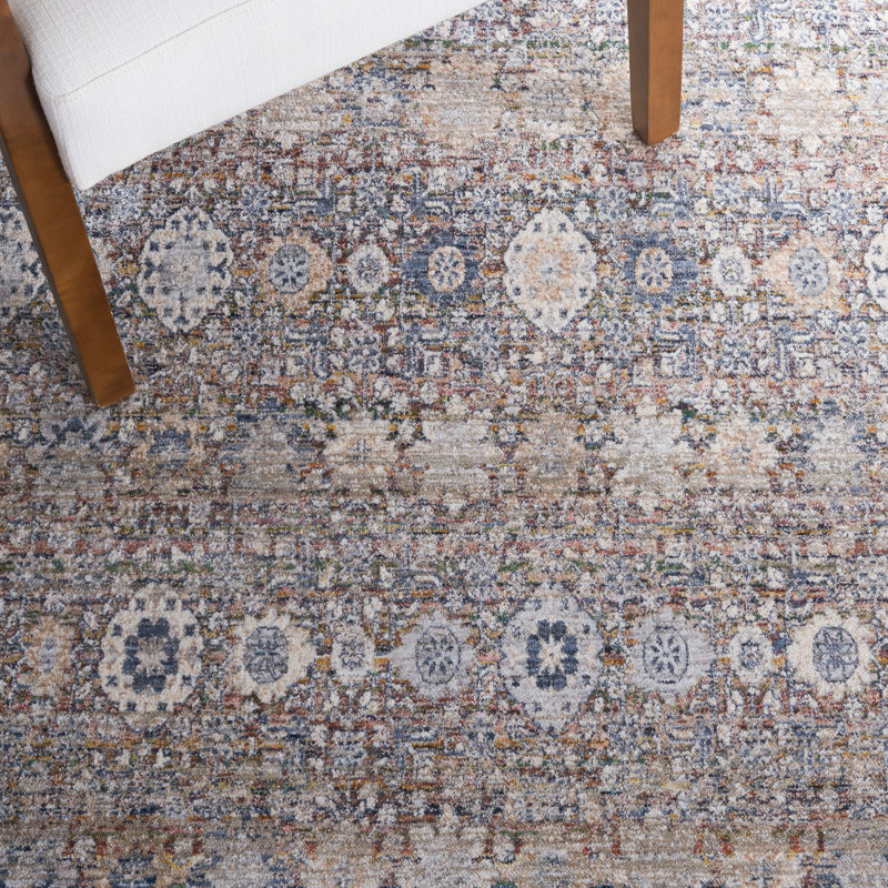 Tapis ivoire / bleu Princeton 963, Rectangle 5 pi x 8 pi