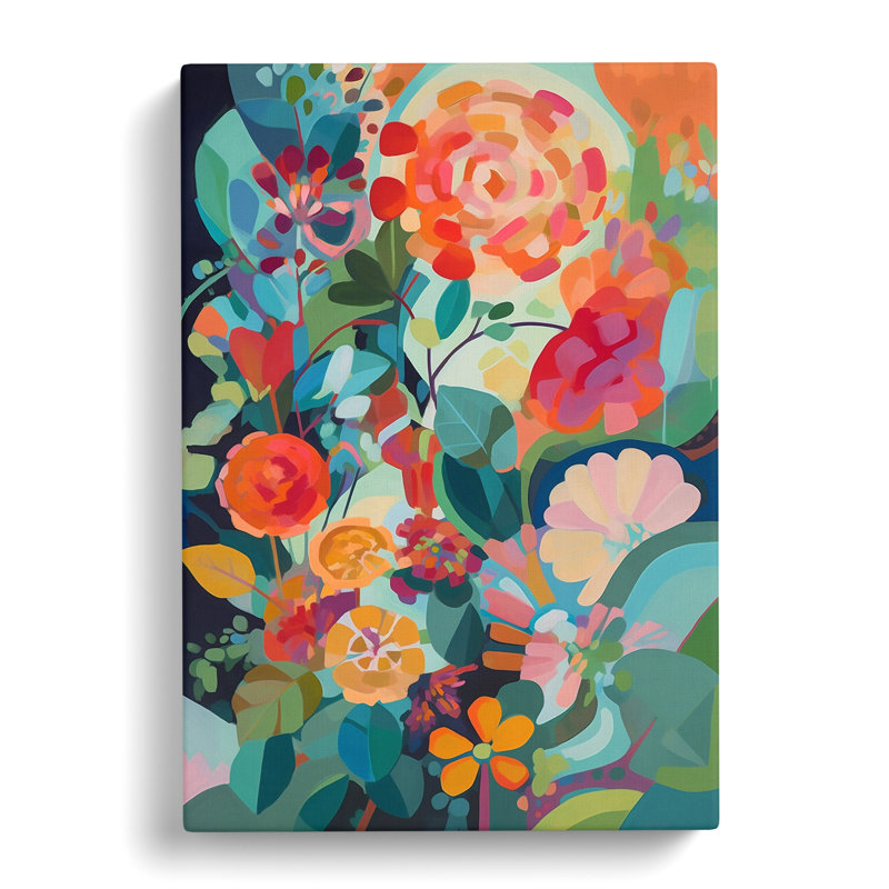 Blencoe Floral Flowers Retro Vol.8 - Wrapped Canvas, 76cm H x 50cm W x 3cm D