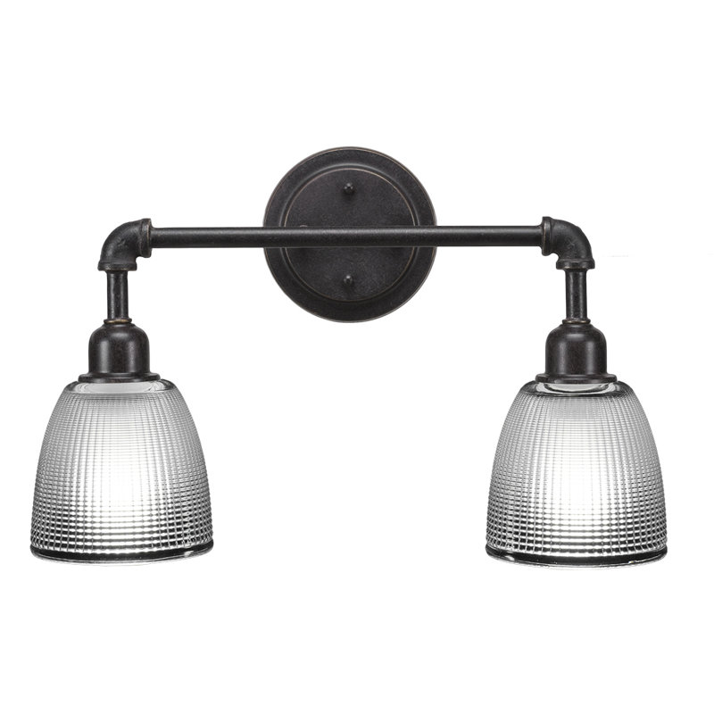 Éclairage pour meuble-lavabo 2 lumières rétro Pauletta, Granite noir