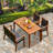 4 - Person Acacia Wood Patio Dining Set with Rectangular Table