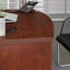 Bureau double L 60 po x 78 po Bowfront, finition rouge