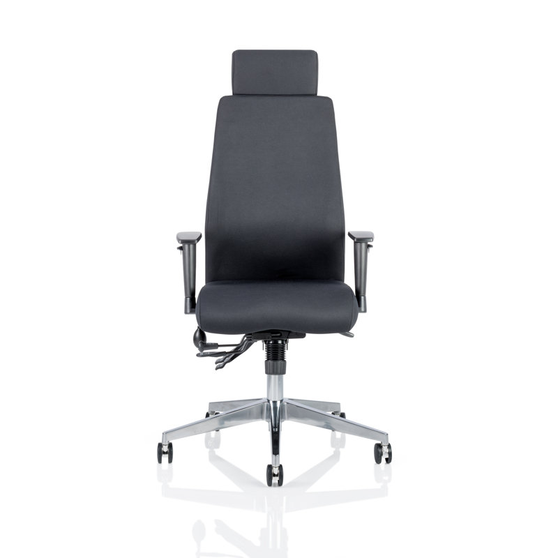 Polyester Blend Office Chair, With Headrest, Black