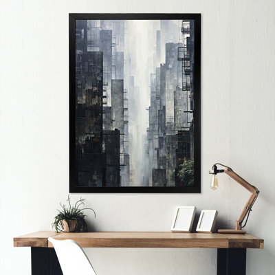 Grey Skyline Skyscrapers Horizon I - Skyscrapers Wall Art
