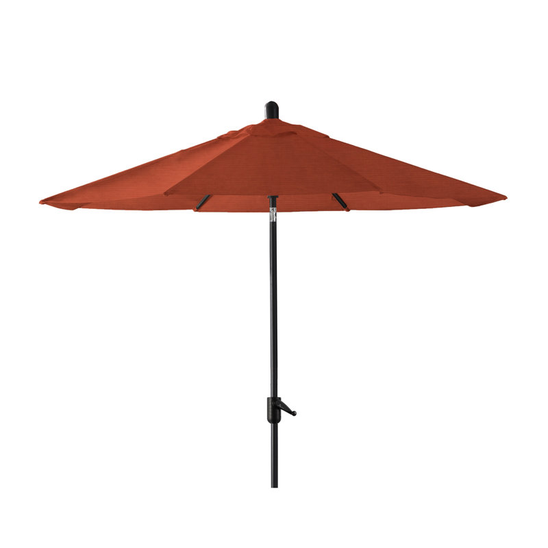 Parasol de marché Sunbrella® 8 pi 8 po Natalie, Saphir noir, Toile toile terre cuite Sunbrella®