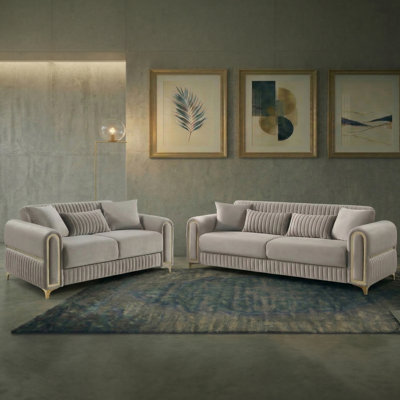 Ensemble de salon 3 pièces Duron beige