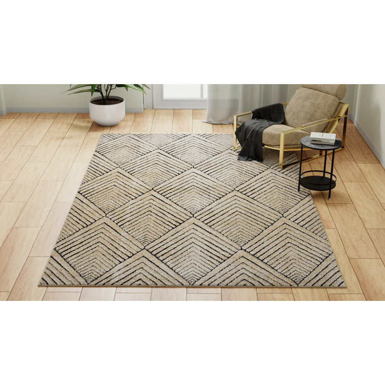 Tapis contemporain à motif de falaise en grès N Peace