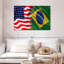 Drapeau des États-Unis et du Brésil, reproduction sur toile-102417863