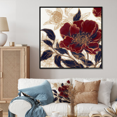 «Dario Red Blue Carnation Flower I», reproduction sur toile