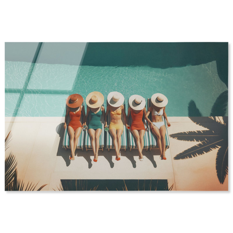 Décoration murale côtière Summer Squad Goals I Shadowbox Print par Notoriart, cadre noir, 54 x 36, H 37 po x l 55 po