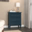 Blue Nightstand with Three Drawers, Fully Assembled-987399244