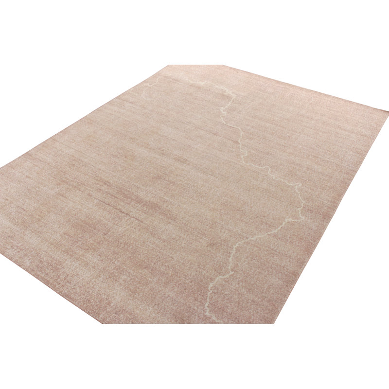 Distressed Homage Hand Knotted Wool Abstract Area Rug, Rectangle 5' x 8'