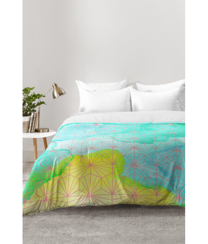 Ensemble d'édredon géométrique été, Édredon double / grand + 2 taies décoratives sta
