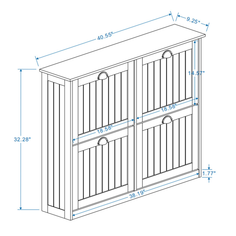 Shoe Storage Cabinet with 4 Flip Drawers