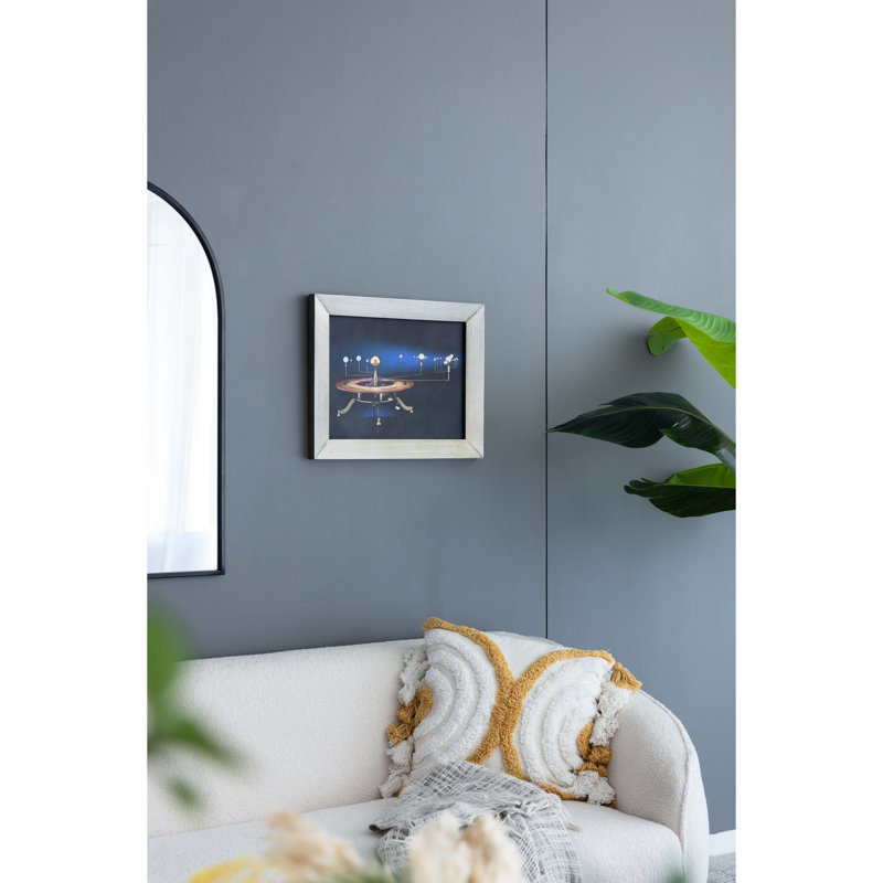 Art mural rectangulaire 19,5 "x 15,5" avec cadre, décoration pour le bureau de la chambre à coucher du salon