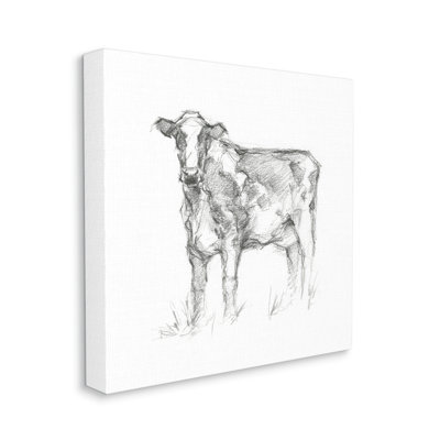 Simple vache, dessin sur toile par Ethan Harper, reproduction de dessin