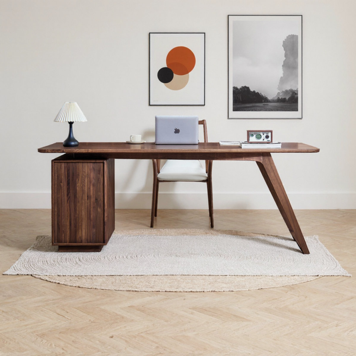 Loon Peak® Modern Solid Walnut Wood Rectangular Writing Desk | Wayfair