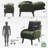 Elandra Upholstered Accent Chair and Ottoman, with 5 Level Adjustable Backrest-693262252