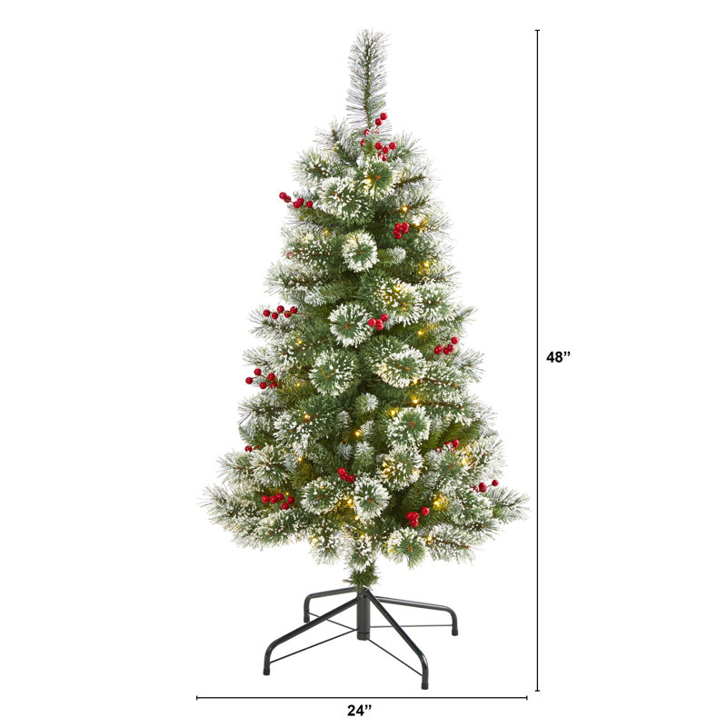 Lighted Artificial Christmas Tree, 4' H