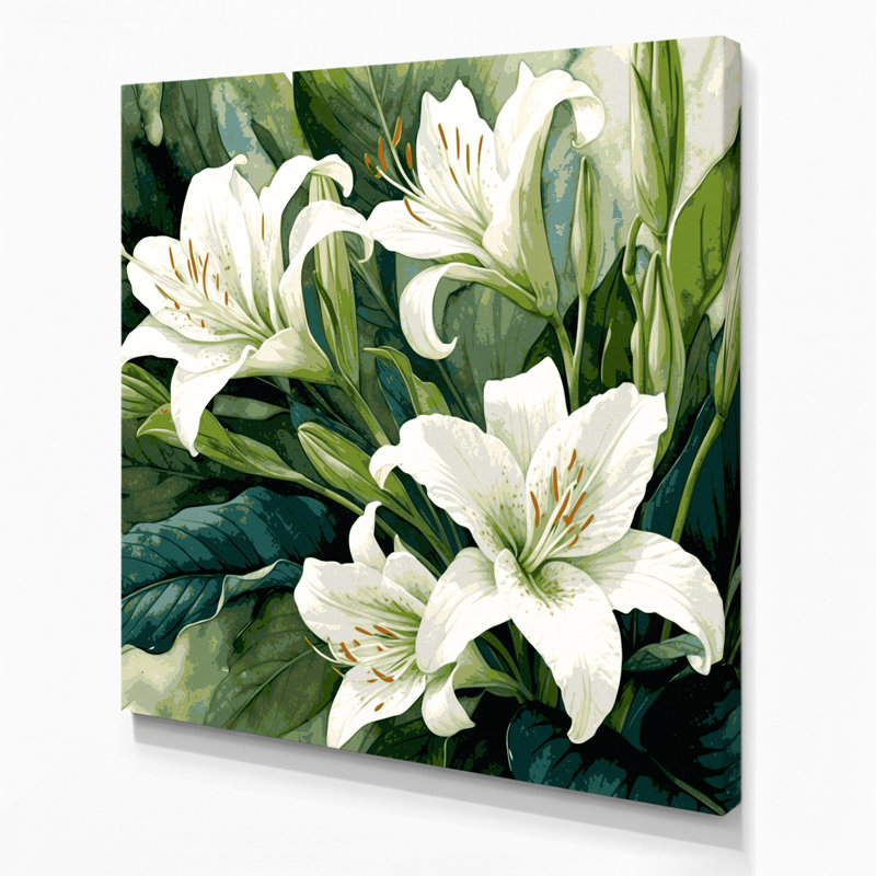 «Botanical Peace Lily», art mural sur toile, H 8 po x l 8 po
