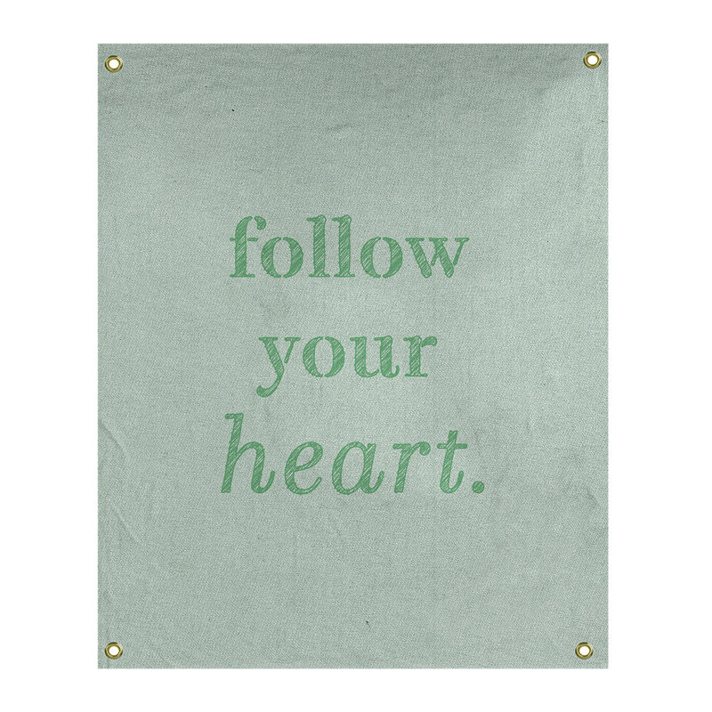 Tapisserie en polyester suivre votre de cotation cardiaque, H 36 po x l 26 po, Vert