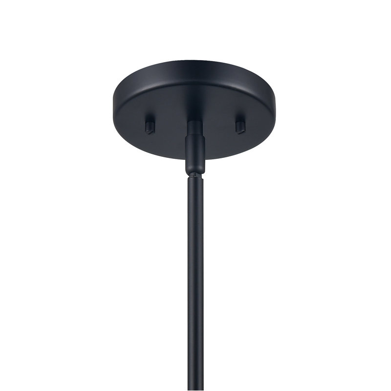 Arius Single Light Metal Dimmable Pendant, Black, Matte Black