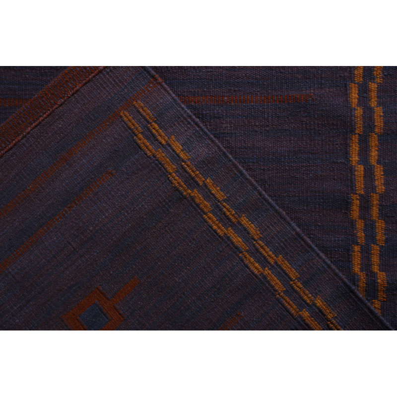Scandinavian Hand Knotted Wool Geometric Area Rug, Rectangle 14' x 20'