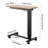 Overbed Table, Mobile Bed Side Table with 4 Wheels, Electric Lifting with Upgrade Button, Rolling Laptop Desk with Cup Holder, Height Adjustable Overbed Desk for Home, Office, Study, Wood+Black-1129502329